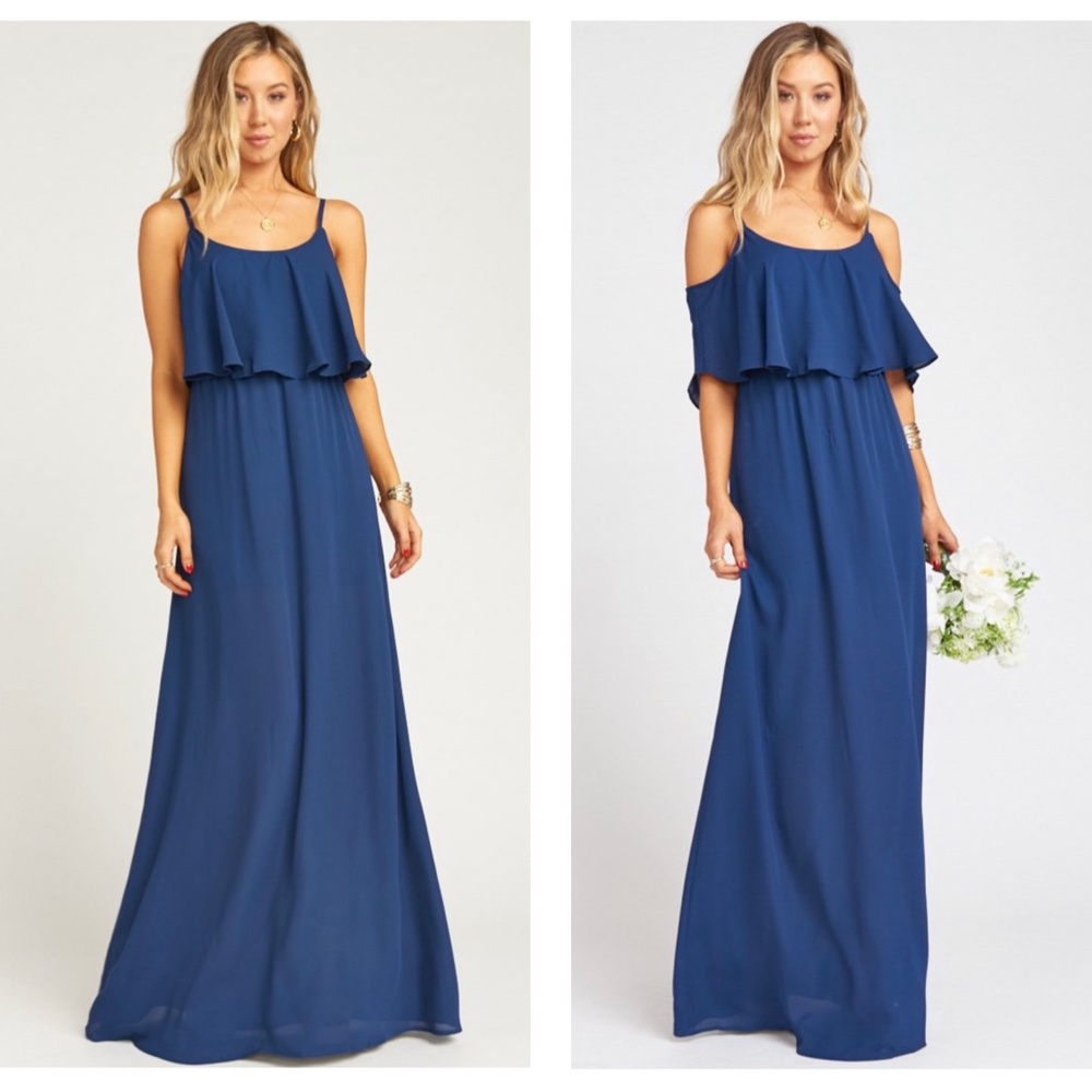 Show Me Your Mumu Caitlin Maxi Dress in Rich Navy